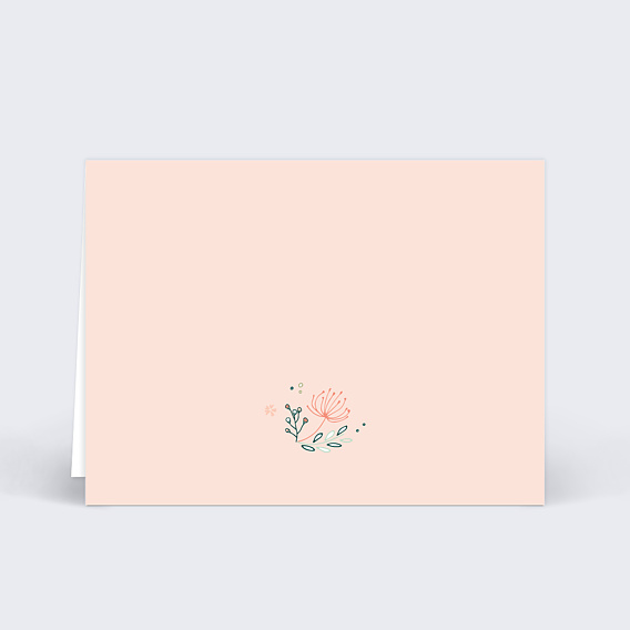 Marque-place baptême Couronne de fleurs Verso