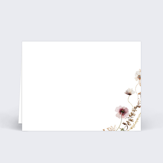 Marque-place baptême Couronne de Fleurs Sauvages Verso