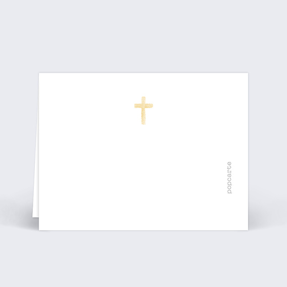 Marque-place baptême Couronne avec Croix Verso