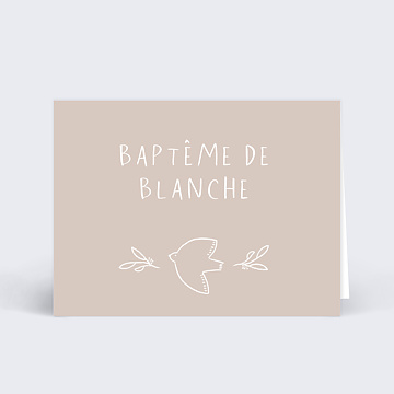 Marque-place Baptme Colombe au Crayon