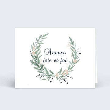 Marque-place Baptme Couronne Verdoyante