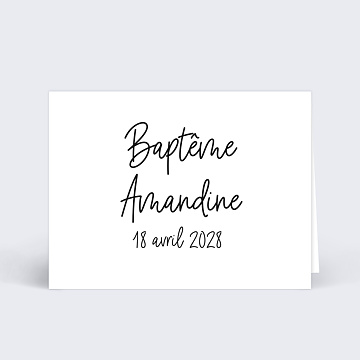 Marque-place Baptme Jolies lettres