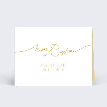 Marque-place Baptme Lettres manuscrites