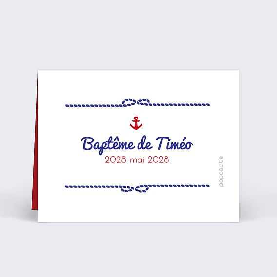 Marque-place baptême Marin Verso