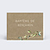 Marque-place Baptême Nature Kraft