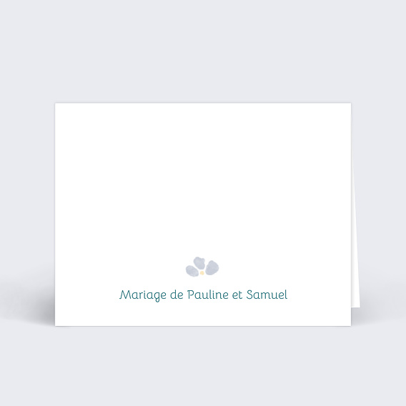 Marque-place mariage Petites fleurs bleues