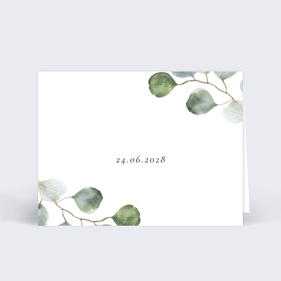 Marque-place Mariage Couronne Eucalyptus Minimaliste