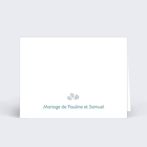 Marque-place Mariage Petites fleurs bleues