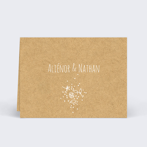 Marque-place mariage Fleurs de Printemps Verso