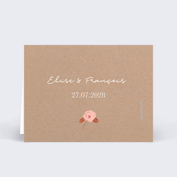 Marque-place mariage Printemps Bohème Verso