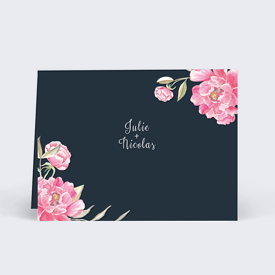 Marque-place Mariage Dark Peony