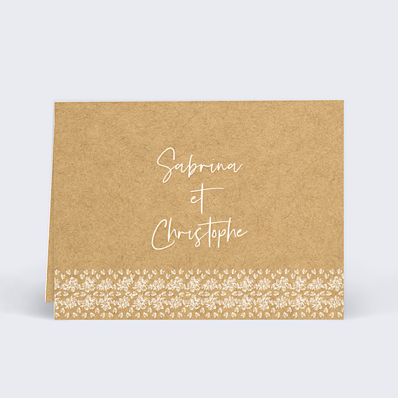 Marque-place Mariage Dentelle Kraft