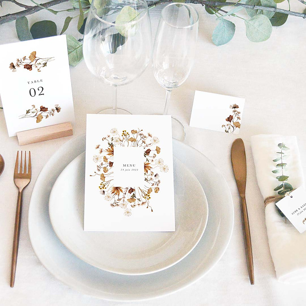 Marque-place Mariage Jardin Sauvage