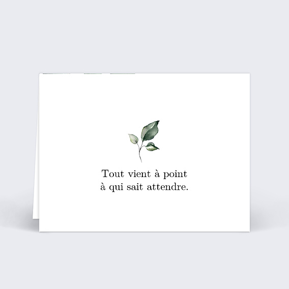 Marque-place mariage Cadre Eucalyptus Verso
