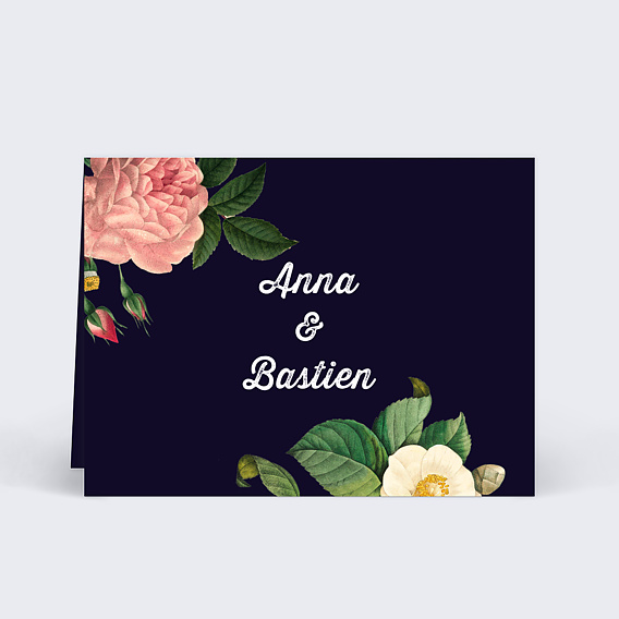 Marque-place mariage Flowers Verso