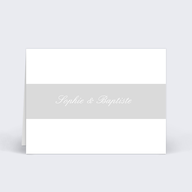 Marque-place mariage Bandeau gris Verso