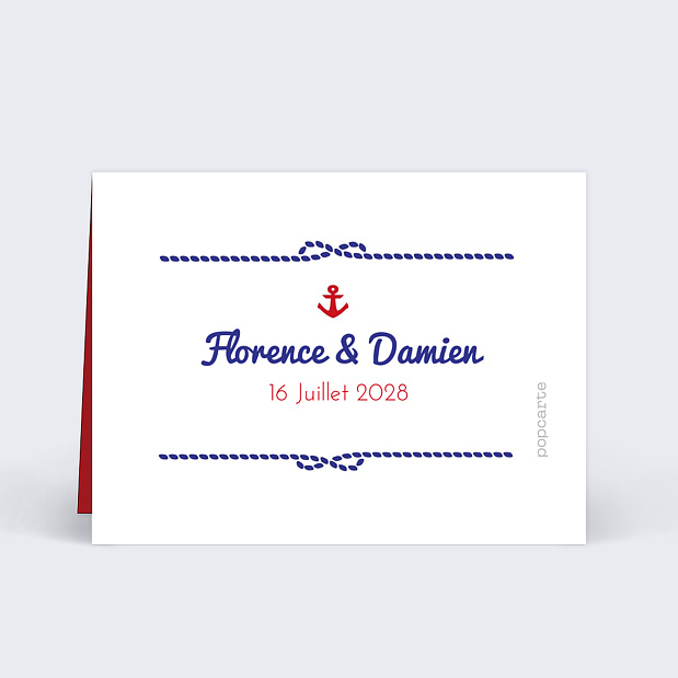 Marque-place Mariage Mer Verso