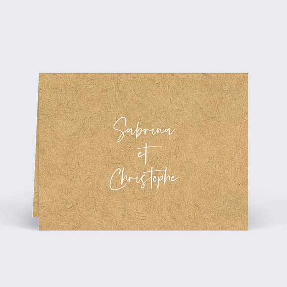 Marque-place mariage Lauriers Verso