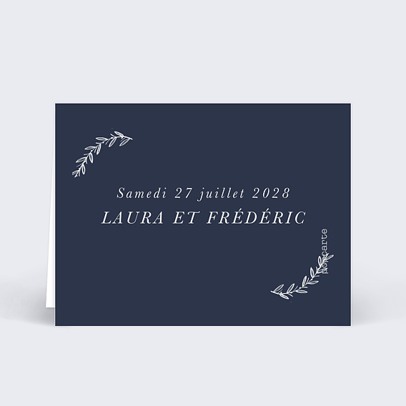 Marque-place mariage Passeport Verso