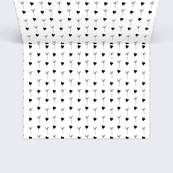 Marque-place mariage Coeur Bucolique  Intérieur Droit