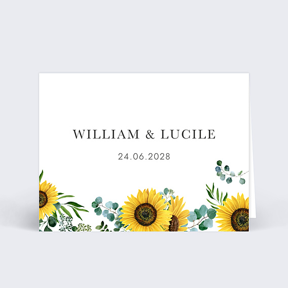 Marque-place Mariage Tournesol