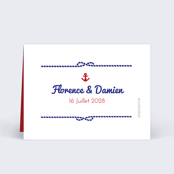 Marque-place mariage Mer Verso