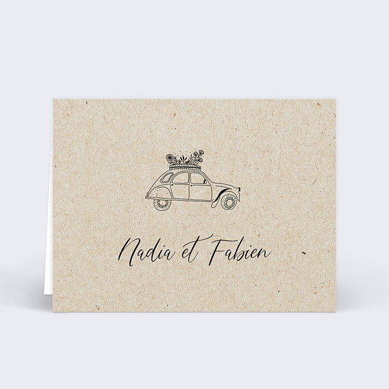 Marque-place mariage Voyage Vintage Verso