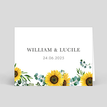 Marque-place mariage Tournesol
