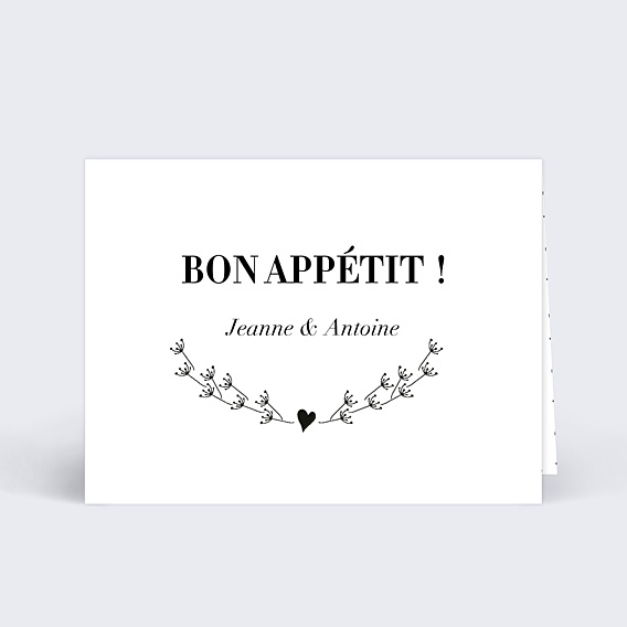 Marque-place Mariage Coeur Bucolique