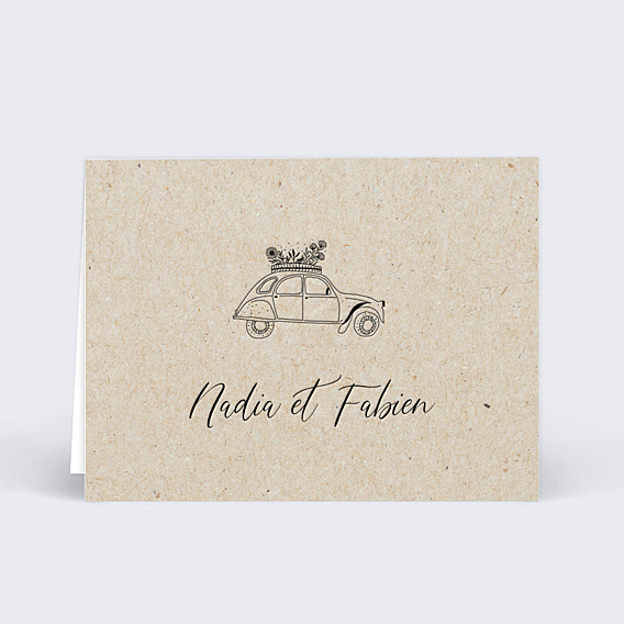 Marque-place Mariage Voyage Vintage