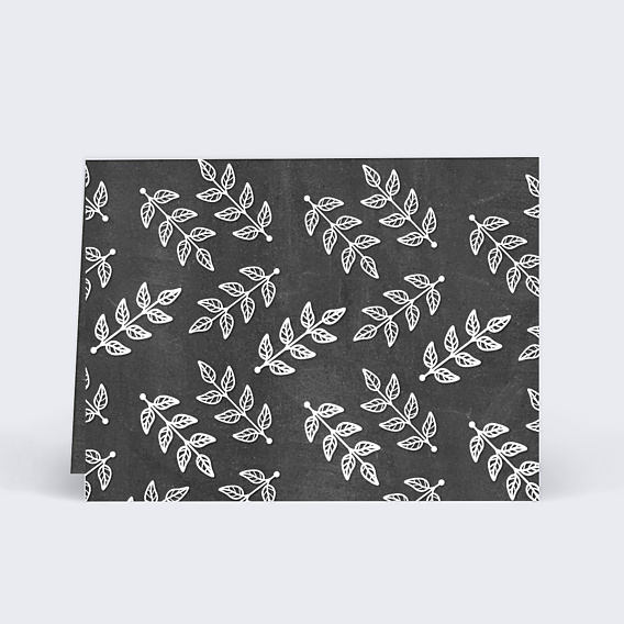 Marque-place Mariage Feuilles Ardoise