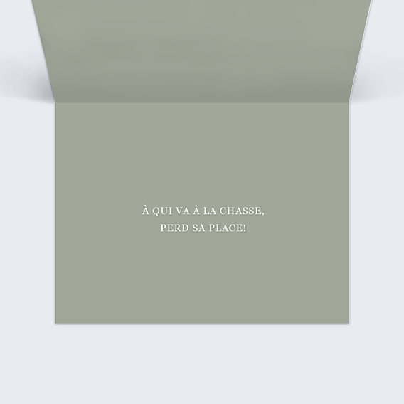 Marque-place Mariage Idylle Kaki