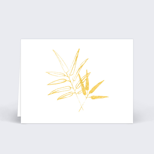 Marque-place Mariage Feuilles d'Or Verso