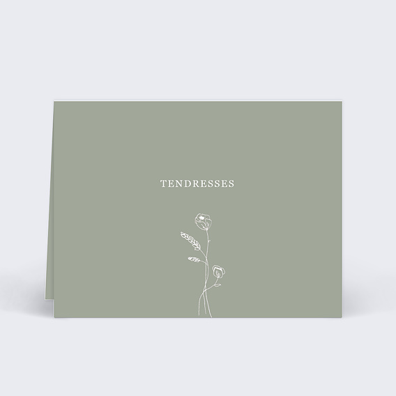 Marque-place mariage Idylle Kaki Verso