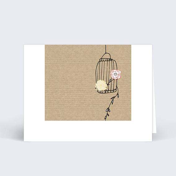 Marque-place Mariage Amour en Cage