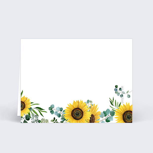 Marque-place Mariage Tournesol Verso