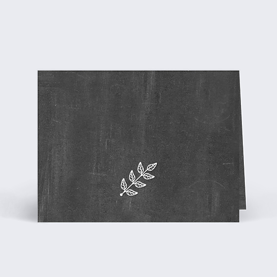 Marque-place Mariage Feuilles Ardoise