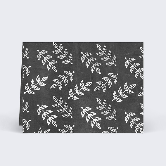 Marque-place Mariage Feuilles Ardoise