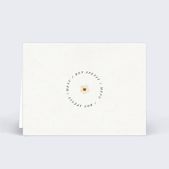 Marque-place mariage Fleurs Pressées Verso