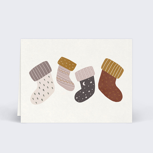 Marque-place Noël Famille Chaussettes Verso