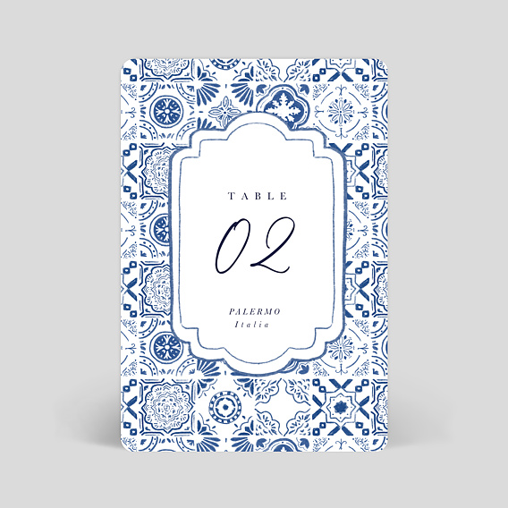 Marque-table mariage Azulejos