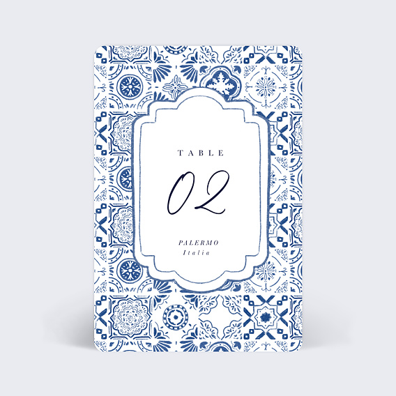 Marque-table mariage Azulejos