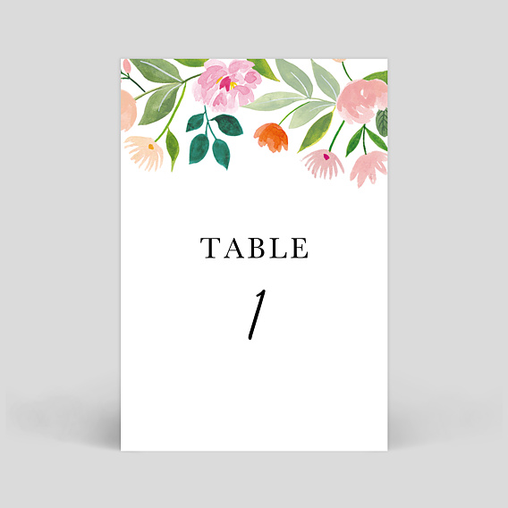 Marque-table mariage Couronne Champêtre Aquarelle