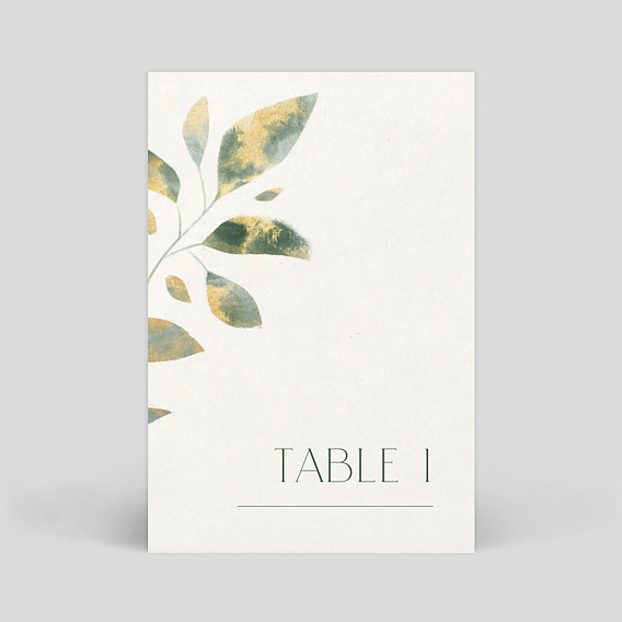 Marque-table mariage Feuilles de Jade
