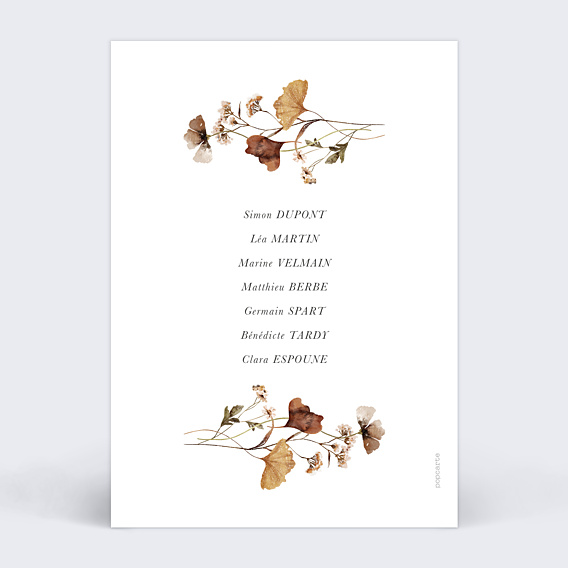 Marque-table Mariage Jardin Sauvage