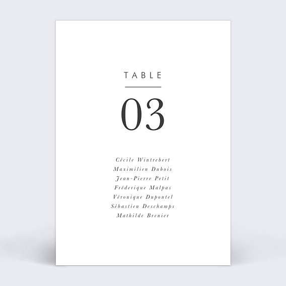 Marque-table mariage Affection Verso