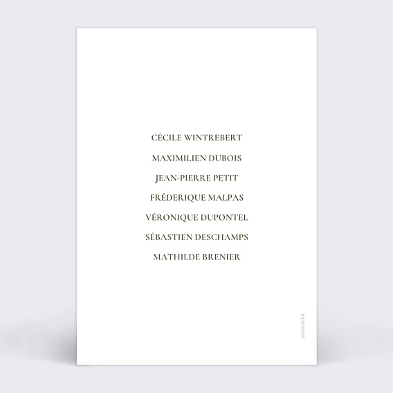 Marque-table mariage Deux prénoms Verso