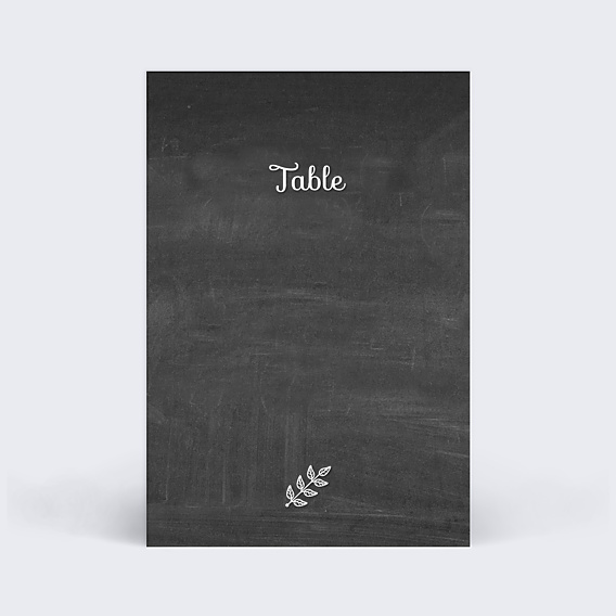 Marque-table mariage Feuilles Ardoise