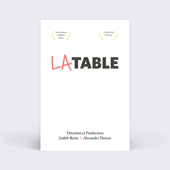 Marque-table Mariage Affiche de film