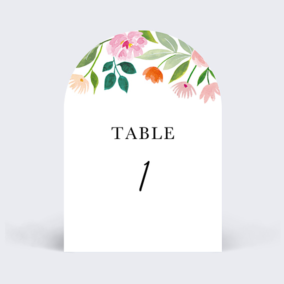 Marque-table Mariage Couronne Champêtre Aquarelle